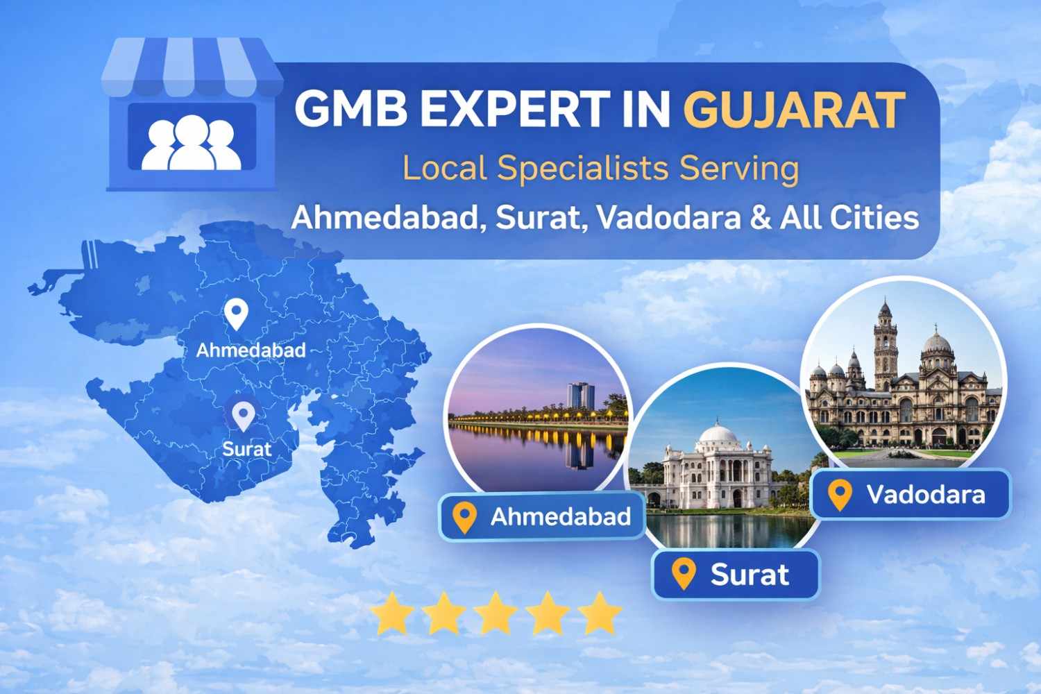 GMB Expert in Gujarat - Local Specialists Serving Ahmedabad, Surat, Vadodara & All Cities img